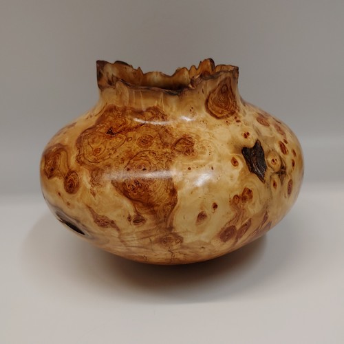 JW-200 Aspen Burl Hollowed Vessel 6x8 $300  at Hunter Wolff Gallery